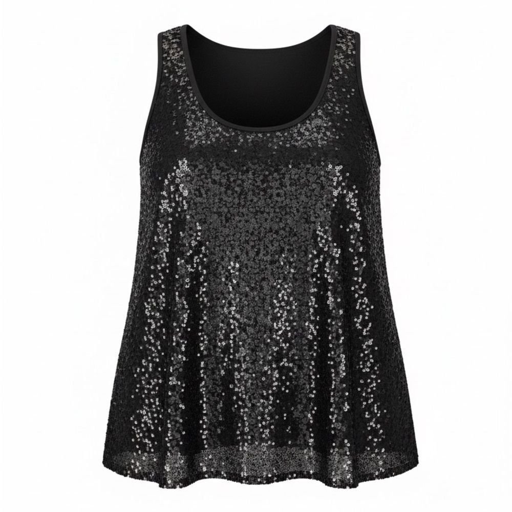 Lane Bryant Sequin Tank Top Black Size 18-20